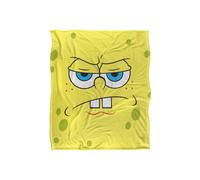 Spongebob Angry Face Silky Touch Super Soft Throw Blanket 152 X 127 cm in White Spongebob White 152 X 127 cm
