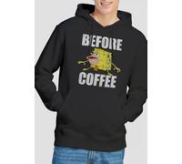 Spongebob Before Coffee Meme Hoddie, Black | Size: Medium Spongebob Black M