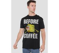 Spongebob Before Coffee Meme Unisex T-Shirt, Black | Size: Medium Spongebob Black M