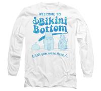 Spongebob Bikini Bottom Welcome Mens Long Sleeve T Shirt, White, Small