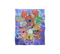 Spongebob Character Group Silky Touch Super Soft Throw Blanket 152 X 127 cm in White Spongebob White 152 X 127 cm