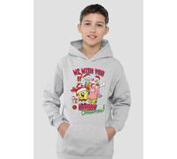 Spongebob Crabby Christmas Youth Kids Pull-Over Hoodie, Athletic Heather Nickelodeon Grey 7-8 Years
