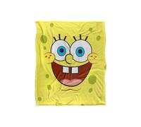 Spongebob Goofy Smile Face Silky Touch Super Soft Throw Blanket 152 X 127 cm in White Spongebob White 152 X 127 cm