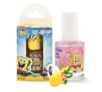 SpongeBob Kids Nail Polish Water Based - Non Toxic Peel Off Nail Varnish, Quick Dry Odour Free Glitter Nail Polish, Safe Nail Paint for Children & Adults, Pink 9ml