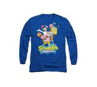 Spongebob Men's Group Shot Long Sleeve T Shirt-Royal Blue in Royal | Size: XL Spongebob Royal XL