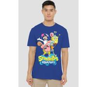 Spongebob Men's Group Shot T-Shirt-Royal Blue in Royal | Size: Small Spongebob Royal S