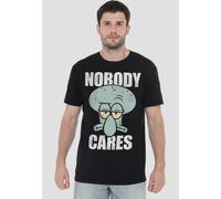 Spongebob Men's Nobody Cares Meme T-Shirt, Black | Size: 2XL Spongebob Black 2XL