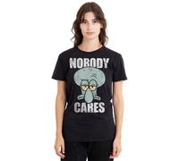 Spongebob Men's Nobody Cares Meme T-Shirt, Black | Size: Small Spongebob Black S