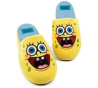 SpongeBob Mens Slippers | Adults Animated Character Face Yellow Blue Slip On House Sliders | Movie Series Merchandise 11-12 UK
