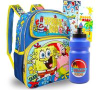 SpongeBob Mini Backpack for Kids - SpongeBob Backpack Toddler Bundle Includes 12"""" SpongeBob Mini Backpack Water Bottle Stickers More | S