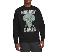 Spongebob Nobody Cares Meme Crew Sweatshirt, Black, XX-Large