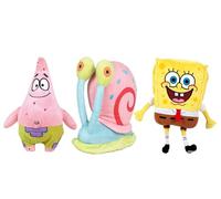 Spongebob - Pack 3 Plush toy Bob (18cm) + Patrick (22cm) + Gary (13cm) - Quality super soft