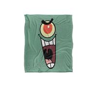 Spongebob Plankton Face Silky Touch Super Soft Throw Blanket 152 X 127 cm in White Spongebob White 152 X 127 cm