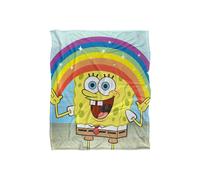 Spongebob Rainbow Silky Touch Super Soft Throw Blanket 152 X 127 cm in White Spongebob White 152 X 127 cm