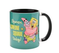 Spongebob Sqaurepants Spongebob and Patrick, Green with Navt Interior, 11 Oz, Novelty Coffee Cup with Character Artwork