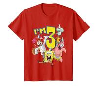 Spongebob Squarepants 3rd Birthday Today I'm 3 T-Shirt, Youth, Red, 2T