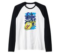 Spongebob Squarepants 90s Summer Surf Waves Fun Retro Gifts Raglan Baseball Tee