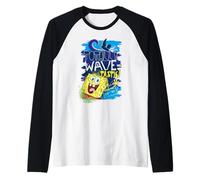 Spongebob Squarepants 90s Surf Waves Summer Fun Sports Retro Raglan Baseball Tee