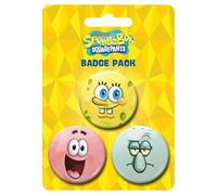 SpongeBob SquarePants Absorbed 3 Piece Badge Pack, Official Licensed Pin Badge Set