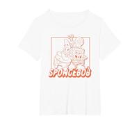 Spongebob Squarepants Bikini Bottom Buddies Group Shot F&B T-Shirt, Women's Plus, White, 3X