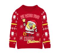 SpongeBob SquarePants Boy's Character Christmas Jumper | Boys Red | Officially Licensed Merch | Size: 9-10 Years Spongebob Squarepants Red 9-10 Years
