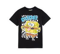 SpongeBob SquarePants Boy's Dude Spongebob Placement Print Short Sleeved in Black | Size: 11-12 Years Spongebob Squarepants Black 11-12 Years