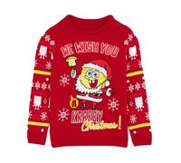 SPONGEBOB SQUAREPANTS Christmas Jumper Options for Kids | Long Sleeve Crew Neck Winterwear for Holiday Celebrations | Cartoon Character Merchandise | Spongebob Merch