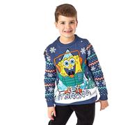 SPONGEBOB SQUAREPANTS Christmas Jumper Options for Kids | Long Sleeve Crew Neck Winterwear for Holiday Celebrations | Cartoon Character Merchandise | Spongebob Merch