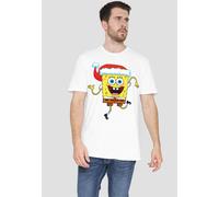 Spongebob Squarepants Christmas Santa Hat Unisex T Shirt, White, XX-Large