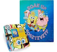 SPONGEBOB SQUAREPANTS Fleece Blanket 150x130cm, One Size Super Soft Lightweight Throw Blanket for Sofa & Bed, Bedroom Accessories, Warm Gifts for Kids