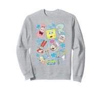 SpongeBob SquarePants Floating Heads Sweatshirt, Adult Unisex, Heather Grey, X-Large