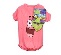 SpongeBob SquarePants for Pets Nickelodeon Patrick Pink Shirt for Dogs & Green Bandana Combo- Size Medium | Soft and Comfortable Spongebob Clothes for Dogs- Lightweight T Shirt & Dog Bandana