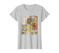 Spongebob Squarepants Fred My Leg!!! Distressed Portrait T-Shirt, Women, Silver Grey, X-Small