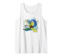 Spongebob Squarepants Fun 90s Ride The Wave Surfing Design Tank Top