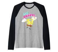 Spongebob Squarepants Get Happy Clouds Raglan Baseball Tee
