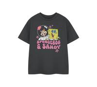 SpongeBob SquarePants Girls Grey SB & Sandy Short Sleeved T-Shirt - 9-10 Years