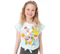 SpongeBob SquarePants Girl's Kids Short Sleeved T-Shirt (Blue) in Blue | Size: 7-8 Years Spongebob Squarepants Blue 7-8 Years