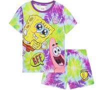 SPONGEBOB SQUAREPANTS Girls Pyjamas Set Short PJs Kids Teens Lounge Set Nightwear Soft Summer Sleepwear Gifts for Girls (4-5 Years, Multi)