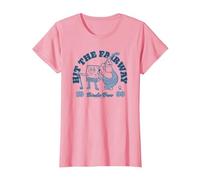 Spongebob Squarepants Golf Hit The Fairway 1999 Retro T-Shirt, Women, Pink, Medium