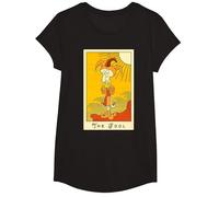 Spongebob Squarepants Halloween Squidward The Fool Card T-Shirt, Girls, Black, Small