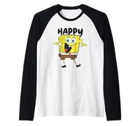 Spongebob Squarepants Happy Cheer Pose Raglan Baseball Tee