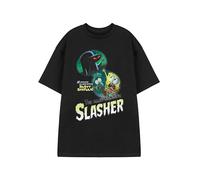 SPONGEBOB SQUAREPANTS Hash-Slinging Slasher Black Short Sleeve Graphic Tee | Unisex Adults Cartoon T-Shirt | Classic Crew Neck Casual Wear | Retro Episode Apparel | Spongebob Merch - Large