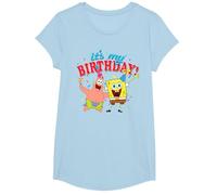 Spongebob Squarepants It's My Birthday Spongebob Patrick T-Shirt, Girls, Baby Blue, Small