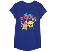 Spongebob Squarepants It's My Birthday Spongebob Patrick T-Shirt, Girls, Royal Blue, X-Small