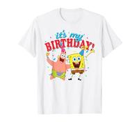 Spongebob Squarepants It's My Birthday Spongebob Patrick T-Shirt, Men, White, X-Large