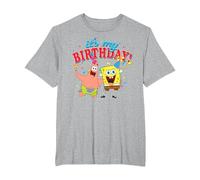 Spongebob Squarepants It's My Birthday Spongebob Patrick T-Shirt, Men's Big and Tall, Heather Grey, 3X Tall
