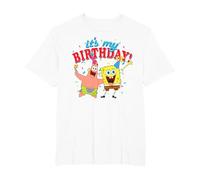 Spongebob Squarepants It's My Birthday Spongebob Patrick T-Shirt, Men's Big and Tall, White, 4X Tall