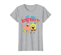 Spongebob Squarepants It's My Birthday Spongebob Patrick T-Shirt, Women, Heather Grey, X-Small