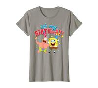 Spongebob Squarepants It's My Birthday Spongebob Patrick T-Shirt, Women, Slate Grey, XX-Large