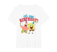 Spongebob Squarepants It's My Birthday Spongebob Patrick T-Shirt, Women's Plus, White, 1X